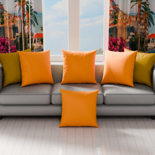 Coussins, Housses de coussin pour canapé, Coussins décoratifs unis orange/jaune