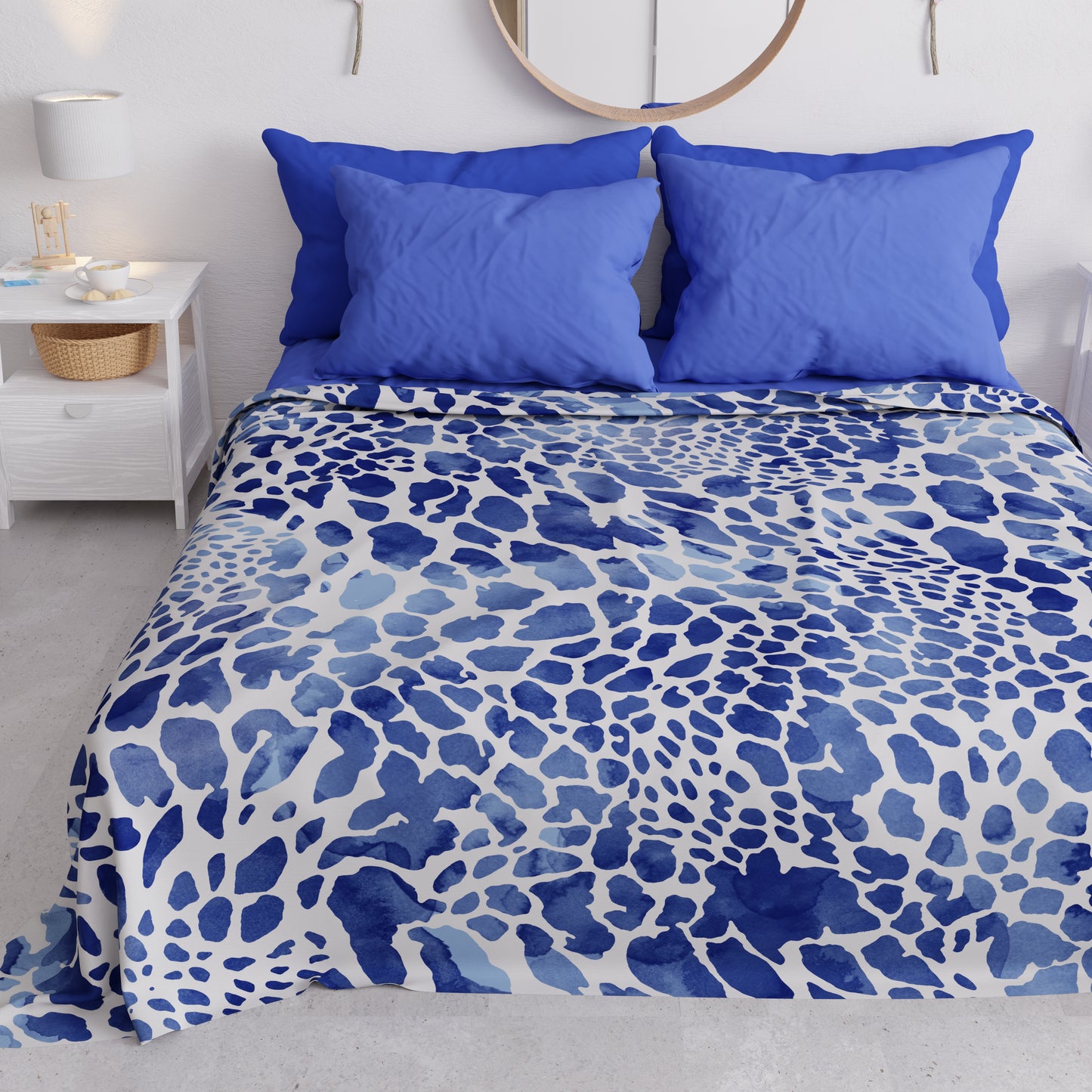 Copriletto Estivo, Coperta Leggera, Lenzuola Copriletto Cobra Blu