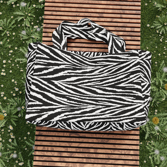Sac de plage femme, Sac de plage, Sac de plage en microfibre, Zèbre