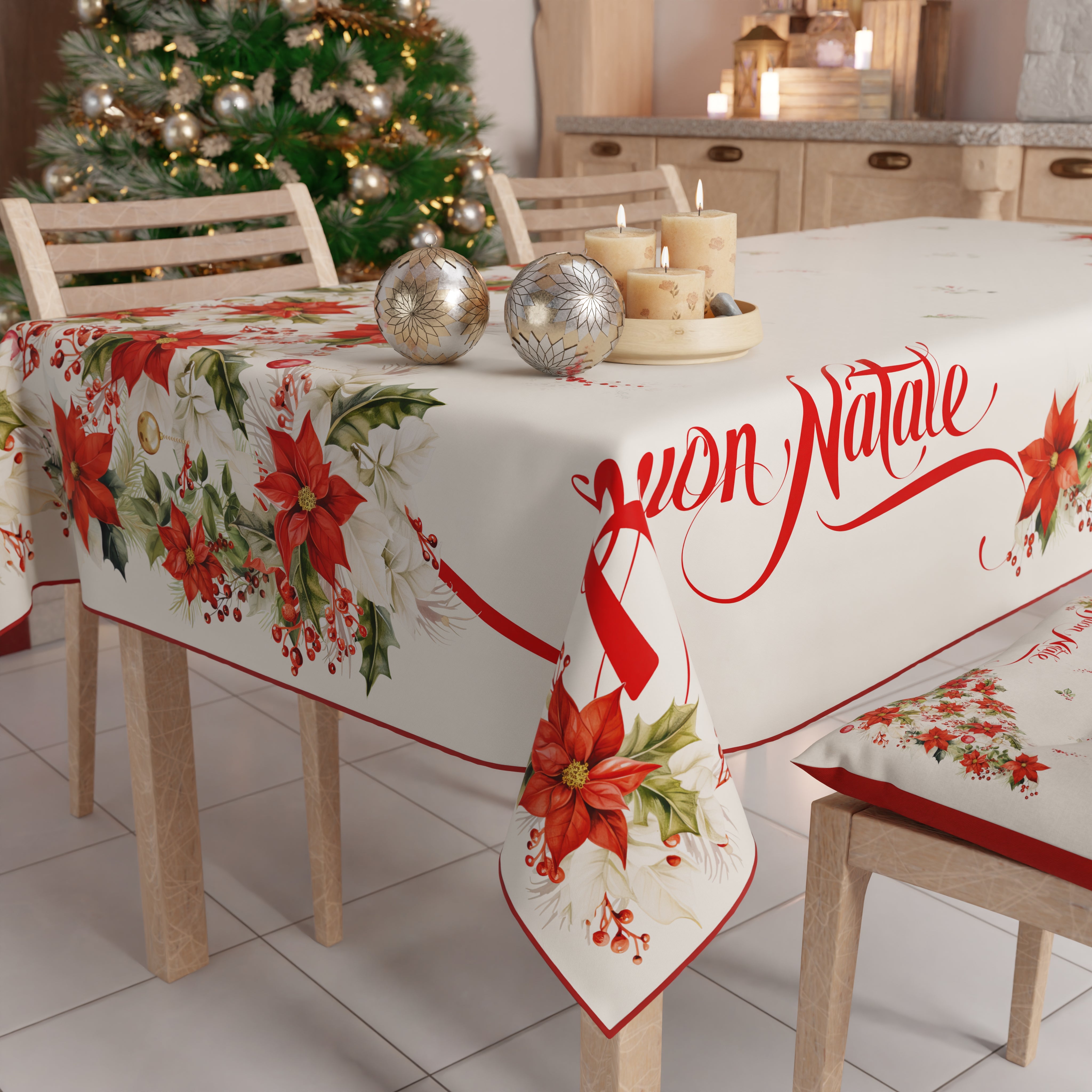 Tovaglia natalizia rossa antimacchia, tovaglia impermeabile con stampa Buon Natale, rettangolare 137 x 274 cm, decorazione da tavola per Natale, fes | Leroy Merlin Tovaglia natalizia rossa antimacchia, tovaglia impermeabile con stampa Buon Natale, rettangolare 137 x 274 cm, decorazione da tavola per Natale, fes | Leroy Merlin
