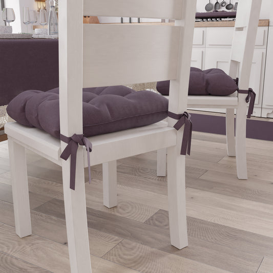 Coussins pour Chaises Housse de Chaise Shabby Chic Uni Mauve