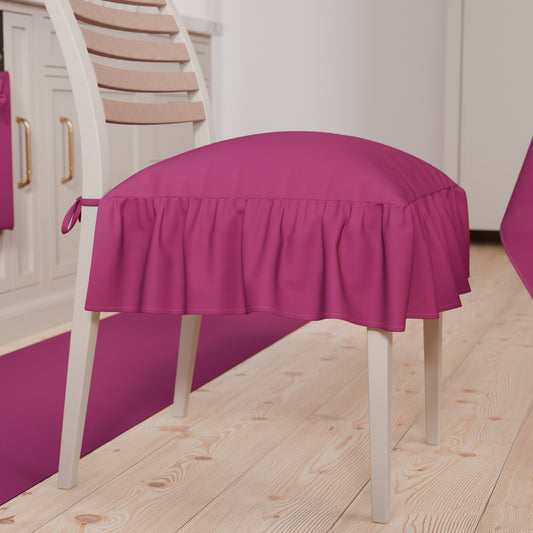 Cuscini per Sedie Tinta Unita con Volant Fucsia