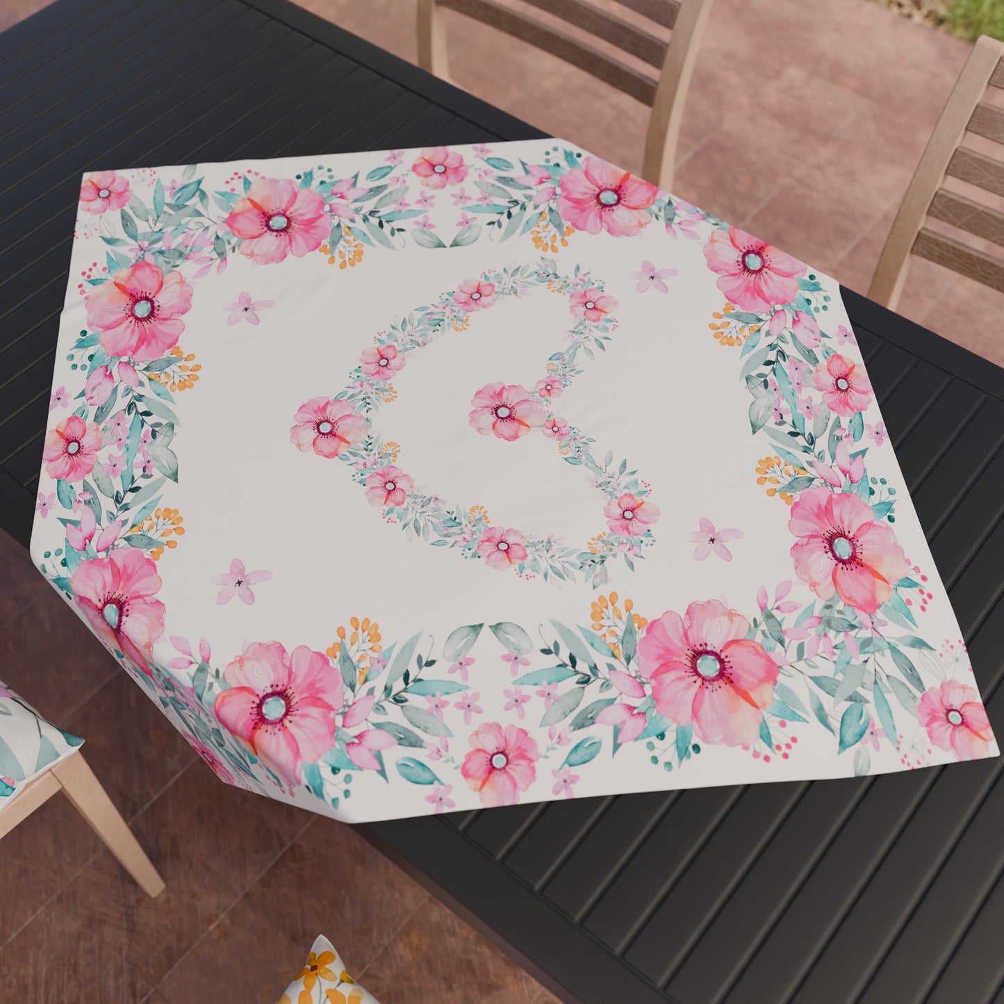 Pièce maîtresse de cuisine moderne en impression numérique florale-01