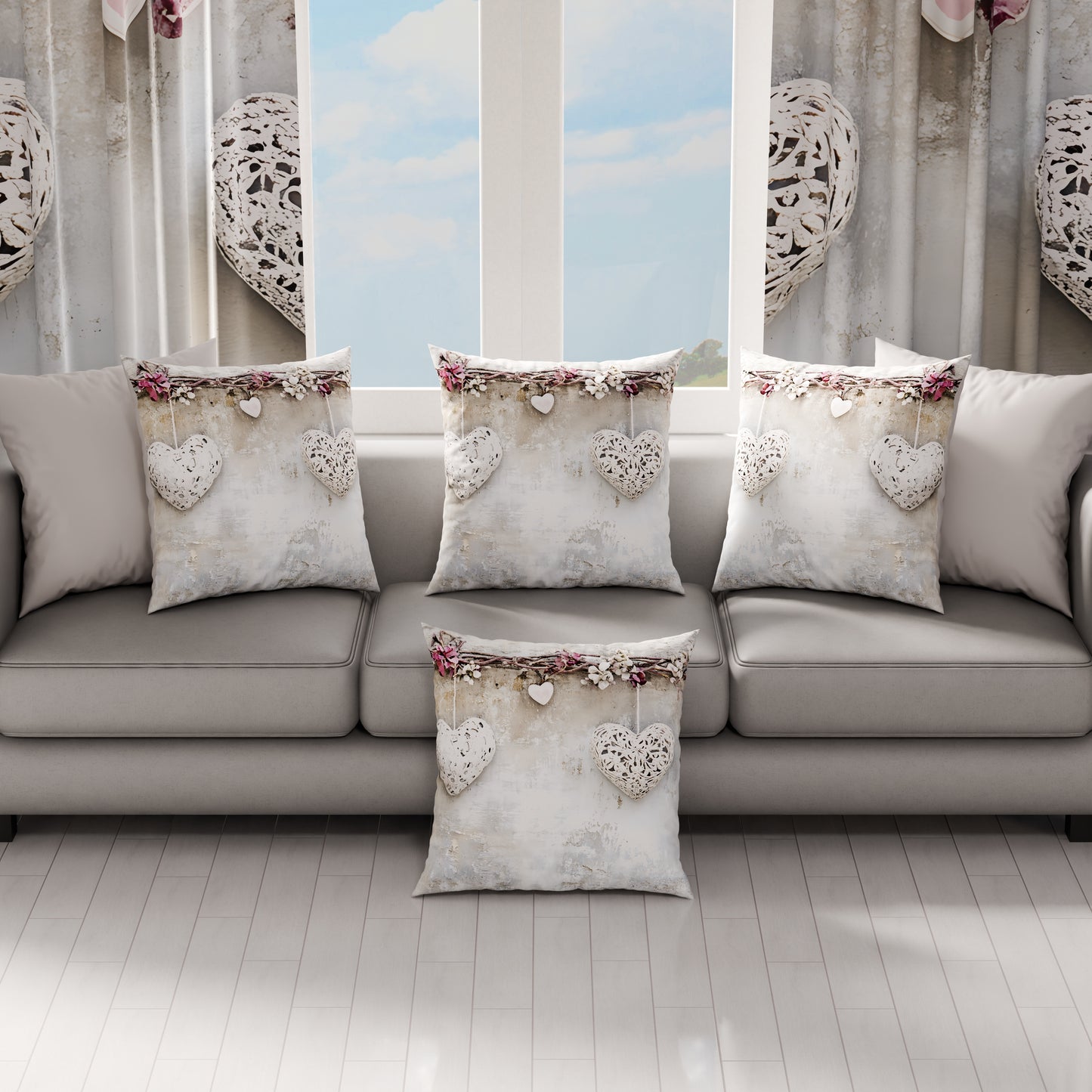 Cuscini, Copricuscini Divano, Cuscini Arredo in Stampa Digitale Shabby 327