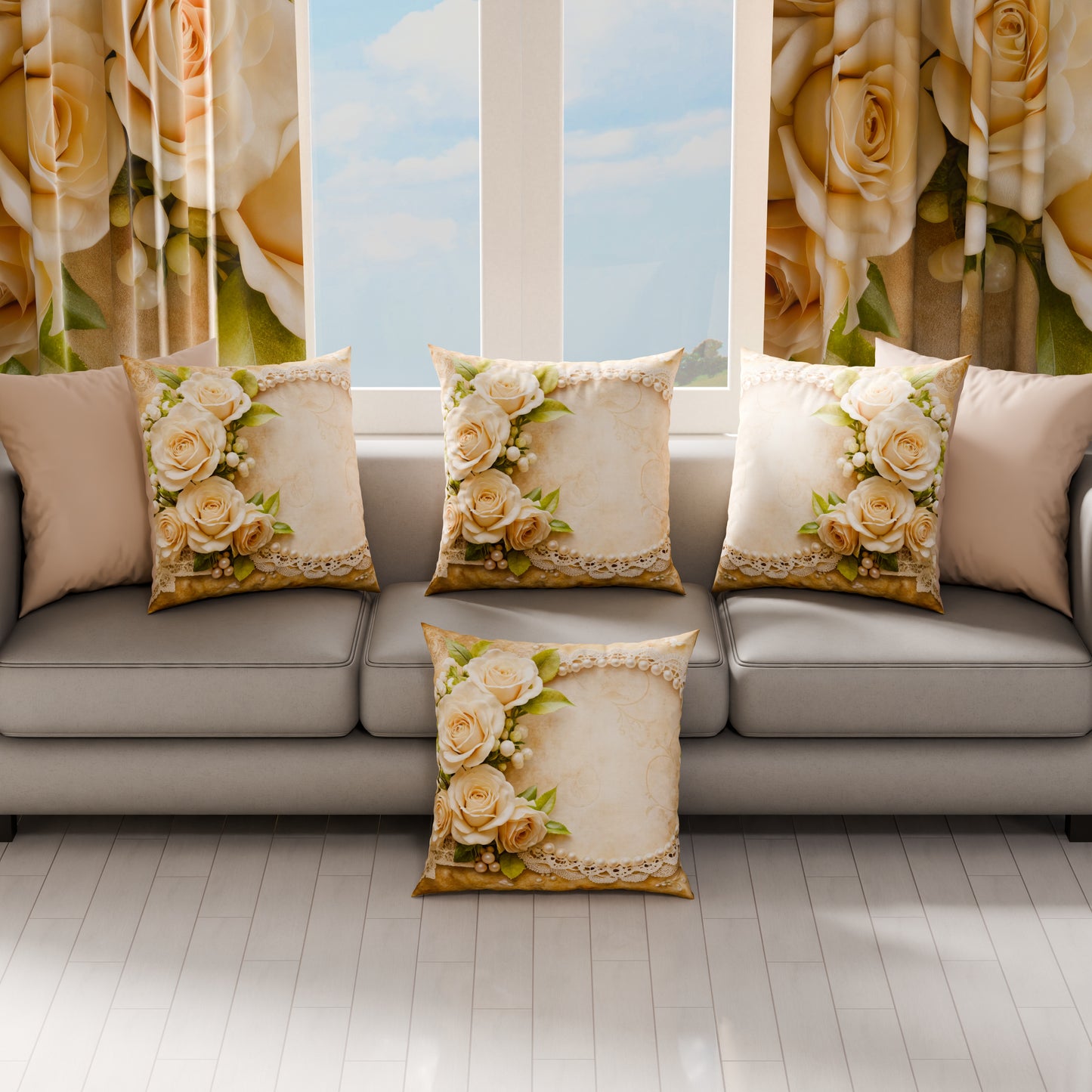 Cuscini, Copricuscini Divano, Cuscini Arredo in Stampa Digitale Shabby 342