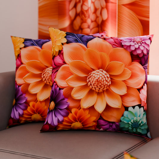 Coussins, Housses de Coussins pour Canapé, Coussins Décoratifs en Impression Digitale Florale 05-12