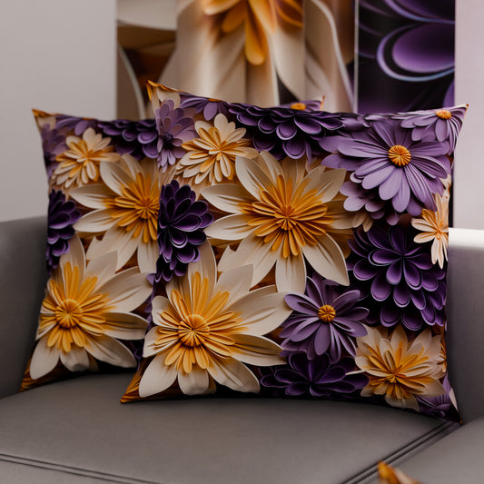 Coussins, Housses de Coussins pour Canapé, Coussins Décoratifs en Impression Digitale Florale 05-4