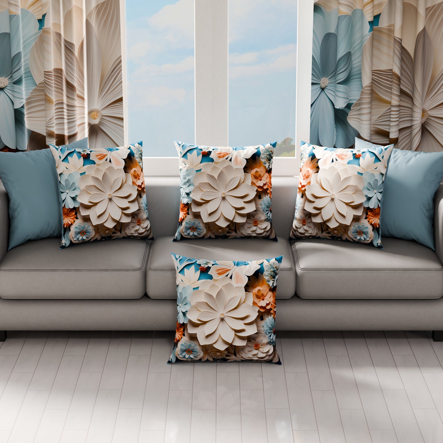 Cuscini, Copricuscini Divano, Cuscini Arredo in Stampa Digitale Floreale 05-5