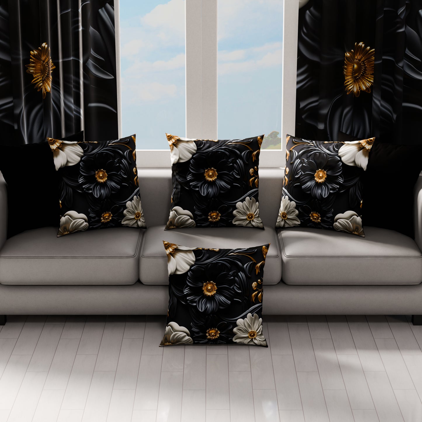 Cuscini, Copricuscini Divano, Cuscini Arredo in Stampa Digitale Floreale 05-6