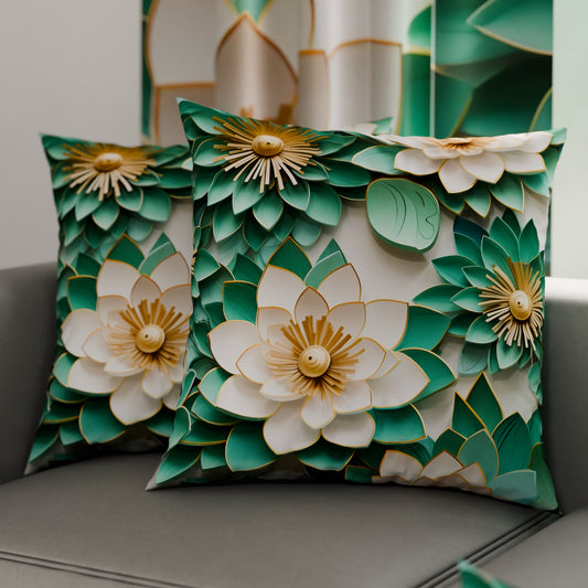 Coussins, Housses de Coussins pour Canapé, Coussins Décoratifs en Impression Digitale Florale 05-7