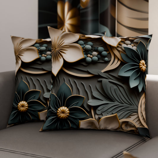Coussins, Housses de Coussins pour Canapé, Coussins Décoratifs en Impression Digitale Florale 05-8