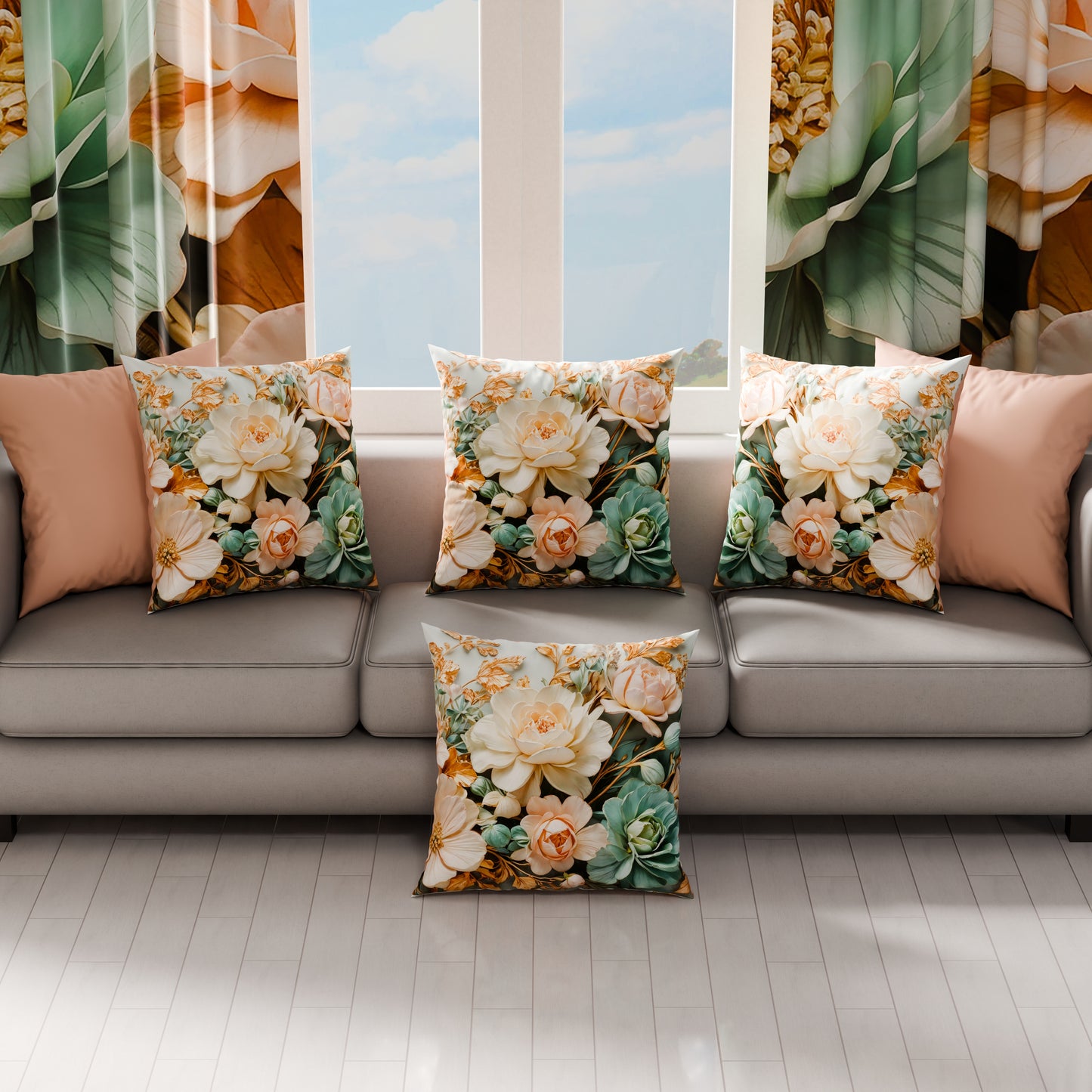 Cuscini, Copricuscini Divano, Cuscini Arredo in Stampa Digitale Floreale 05-9