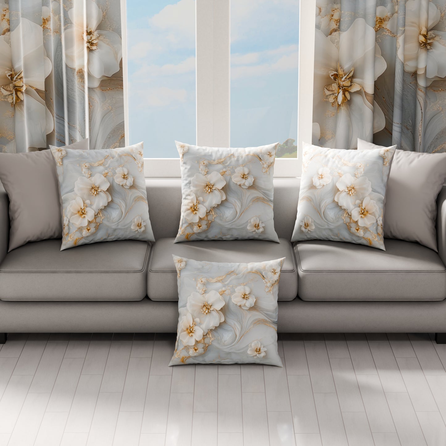 Cuscini, Copricuscini Divano, Cuscini Arredo in Stampa Digitale Floreale 06-1