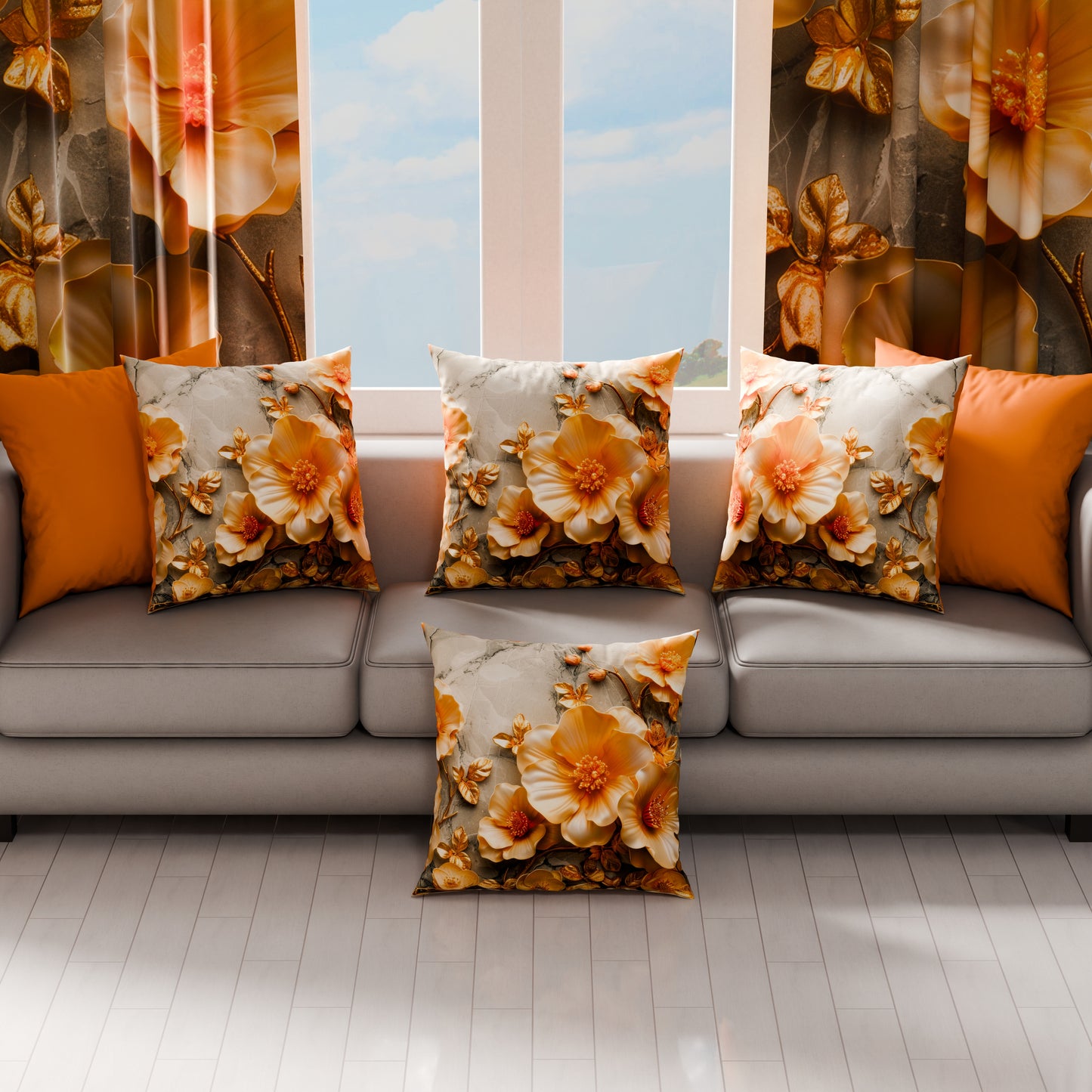 Cuscini, Copricuscini Divano, Cuscini Arredo in Stampa Digitale Floreale 06-17