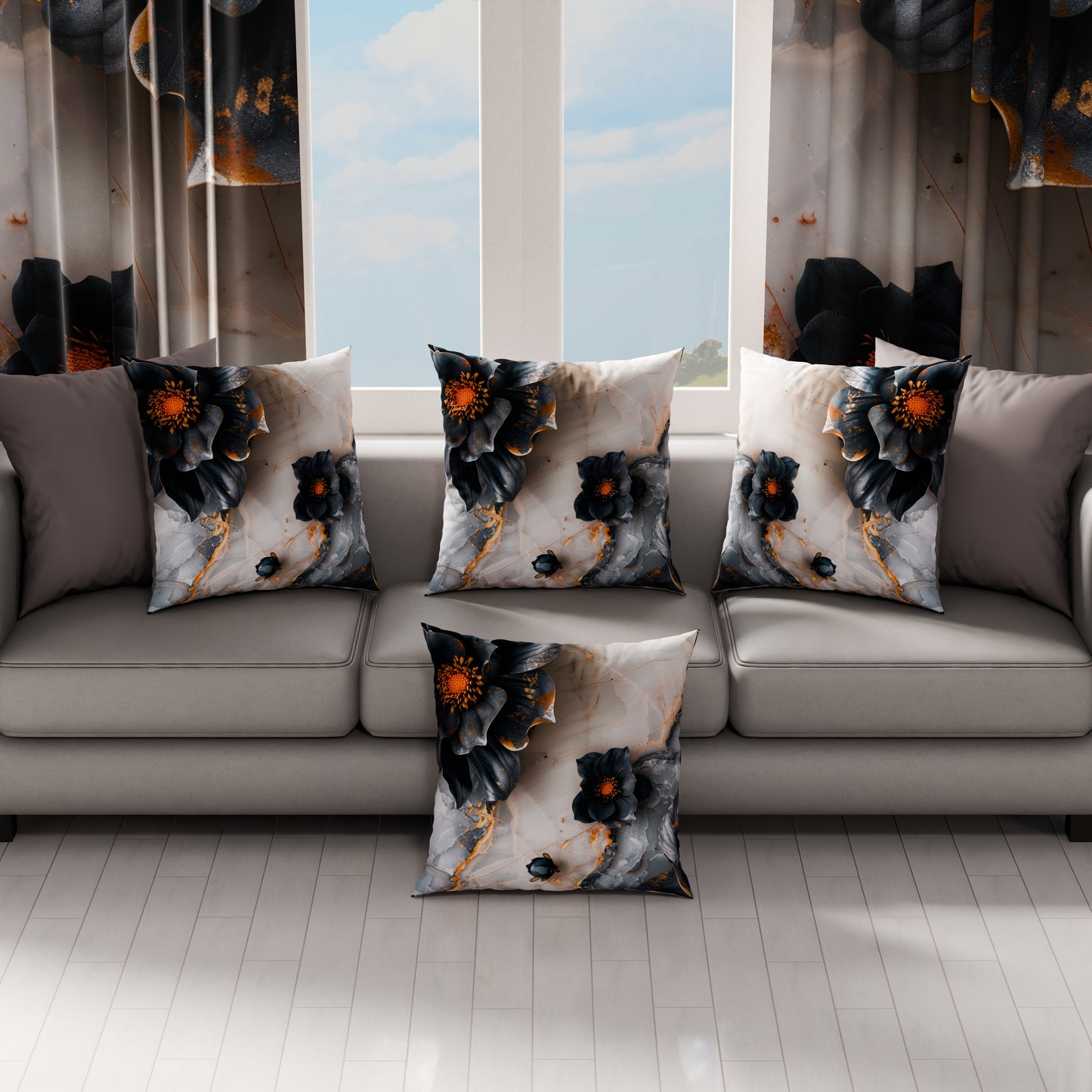 Cuscini, Copricuscini Divano, Cuscini Arredo in Stampa Digitale Floreale 06-18