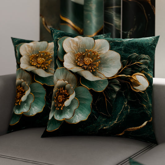 Coussins, Housses de coussin pour canapé, Coussins décoratifs en impression numérique florale 06-19