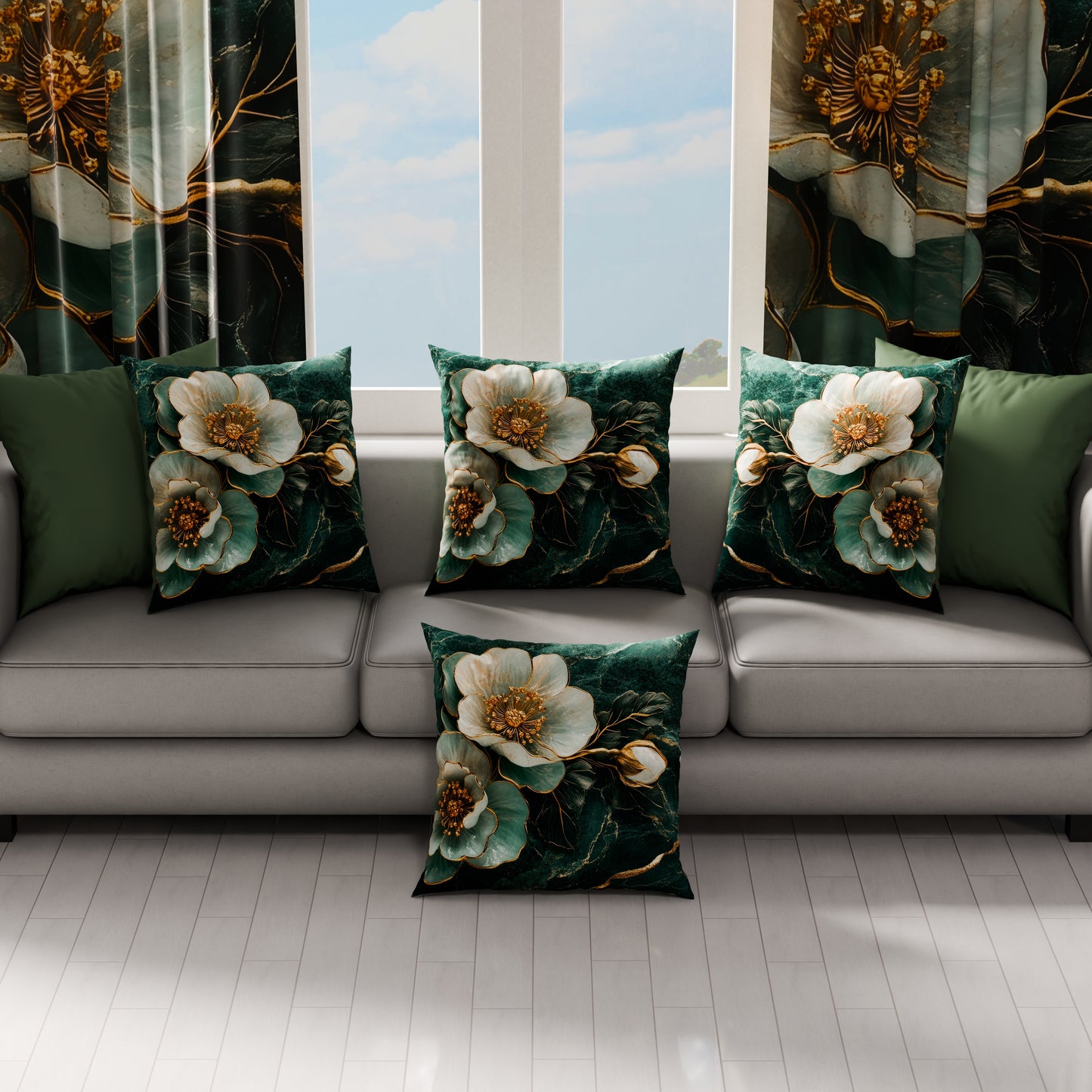 Cuscini, Copricuscini Divano, Cuscini Arredo in Stampa Digitale Floreale 06-19