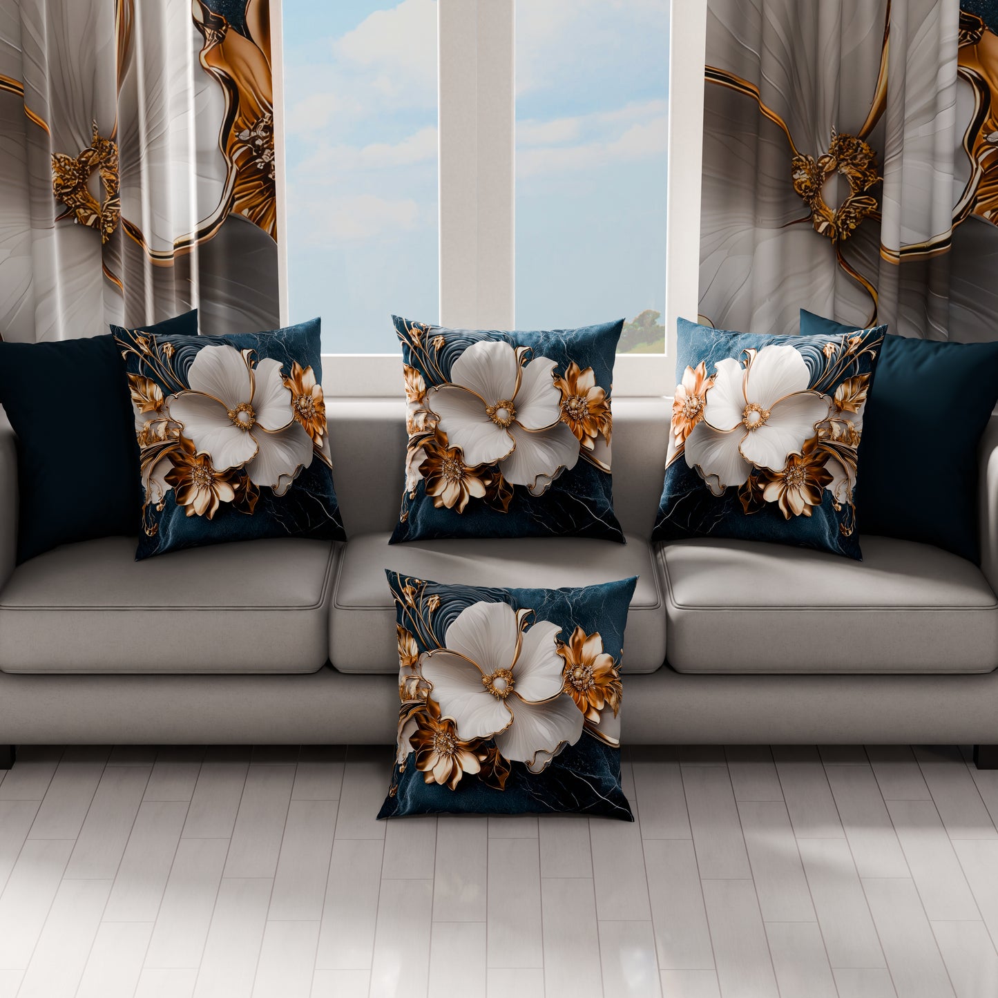 Cuscini, Copricuscini Divano, Cuscini Arredo in Stampa Digitale Floreale 06-5