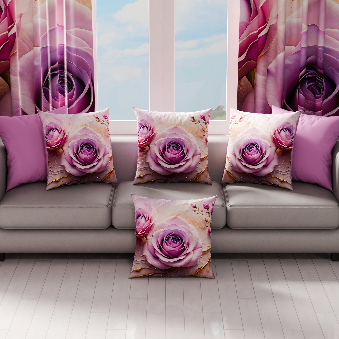 Cuscini, Copricuscini Divano, Cuscini Arredo in Stampa Digitale Floreale 06-8