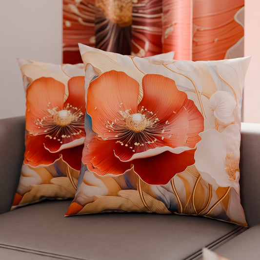 Coussins, Housses de Coussin pour Canapé, Coussins Décoratifs en Impression Digitale Florale 06-9