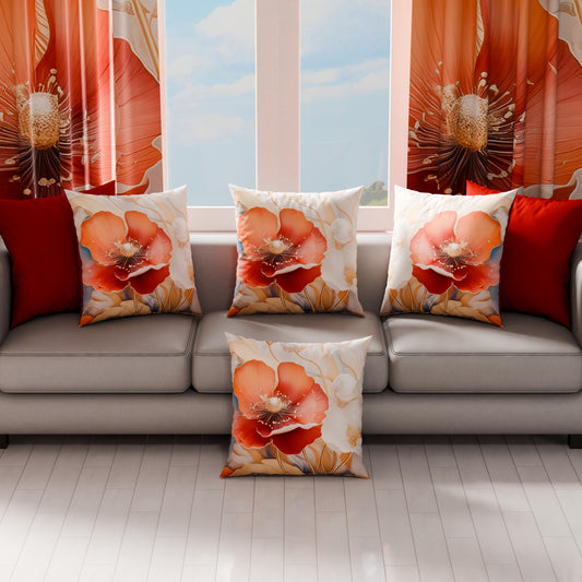 Coussins, Housses de Coussin pour Canapé, Coussins Décoratifs en Impression Digitale Florale 06-9