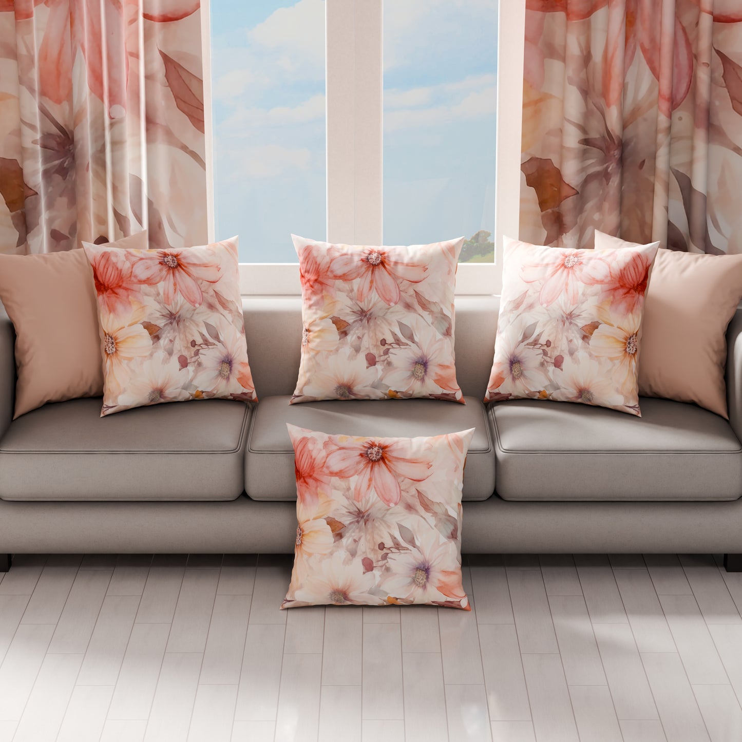 Cuscini, Copricuscini Divano, Cuscini Arredo in Stampa Digitale Floreale F1