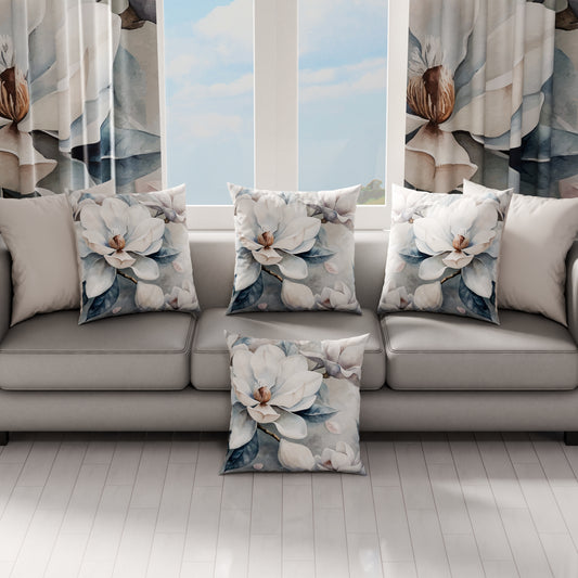 Coussins, Housses de coussin pour canapé, Coussins décoratifs en impression numérique florale F14