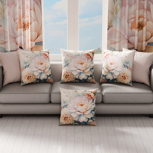 Coussins, Housses de coussin pour canapé, Coussins décoratifs en impression numérique florale F35