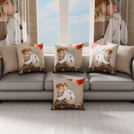 Coussins, Housses de coussin pour canapé, Coussins décoratifs en impression numérique Baiser