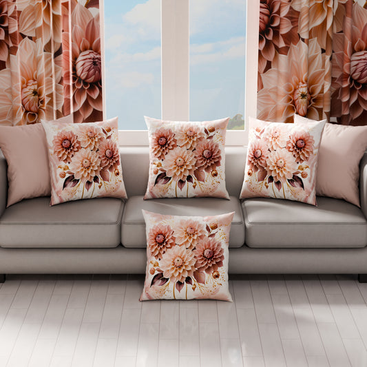 Cuscini, Copricuscini Divano, Cuscini Arredo in Stampa Digitale Floreale Fiore Cipria