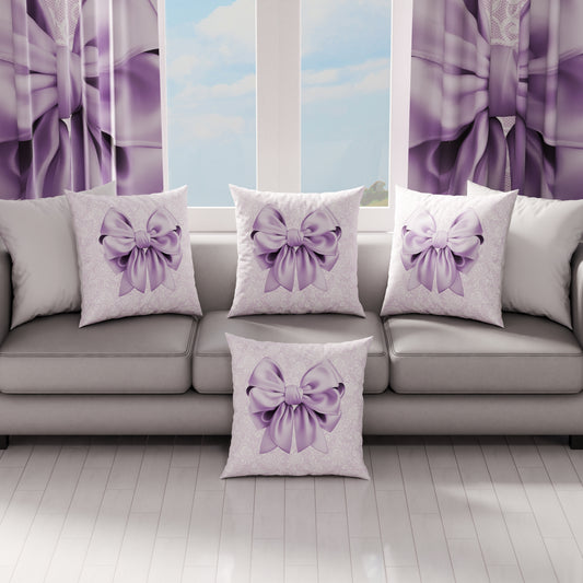 Coussins, Housses de coussin pour canapé, Coussins décoratifs en impression numérique Nœud Lilas