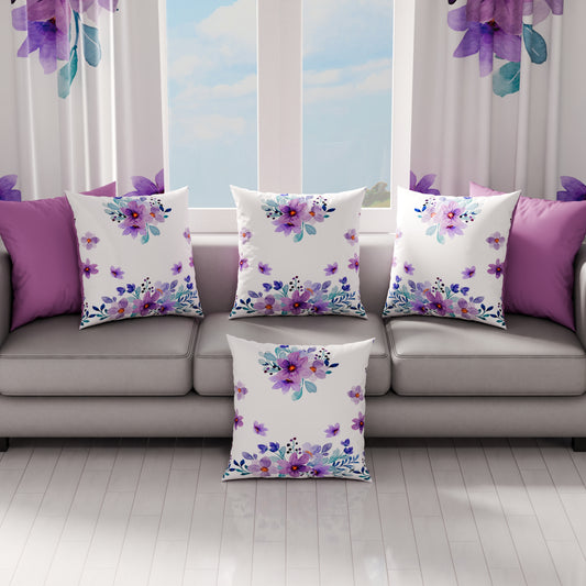 Coussins, Housses de Coussin pour Canapé, Coussins Décoratifs en Impression Digitale Florale 03