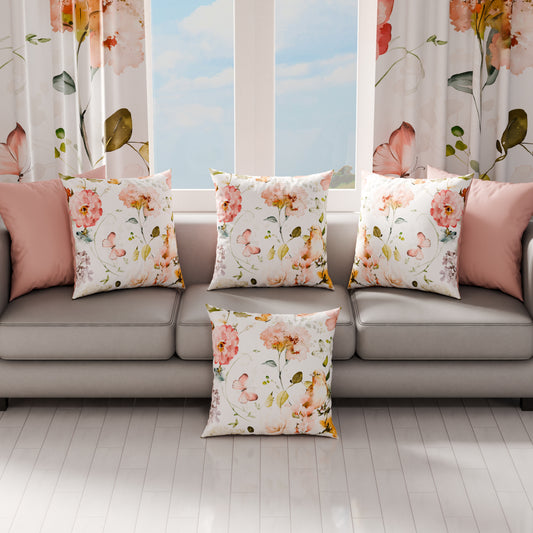Coussins, Housses de Coussin pour Canapé, Coussins Décoratifs en Impression Digitale Florale 06
