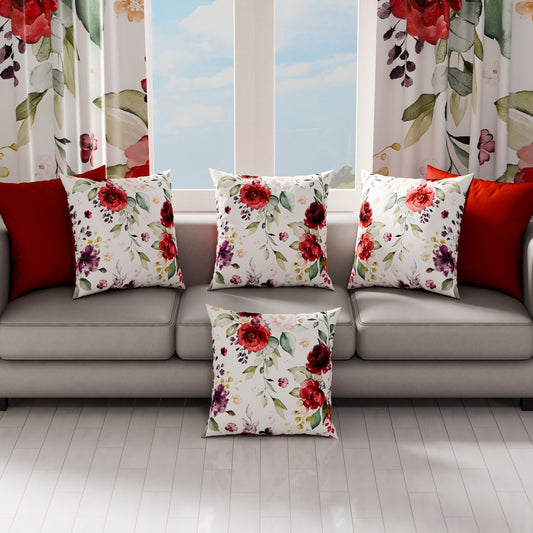 Coussins, Housses de Coussin pour Canapé, Coussins Décoratifs en Impression Digitale Florale 07