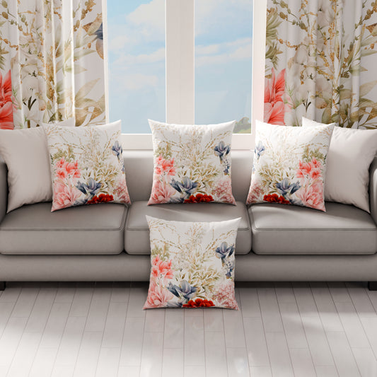 Coussins, Housses de coussin pour canapé, Coussins décoratifs en impression numérique florale 14