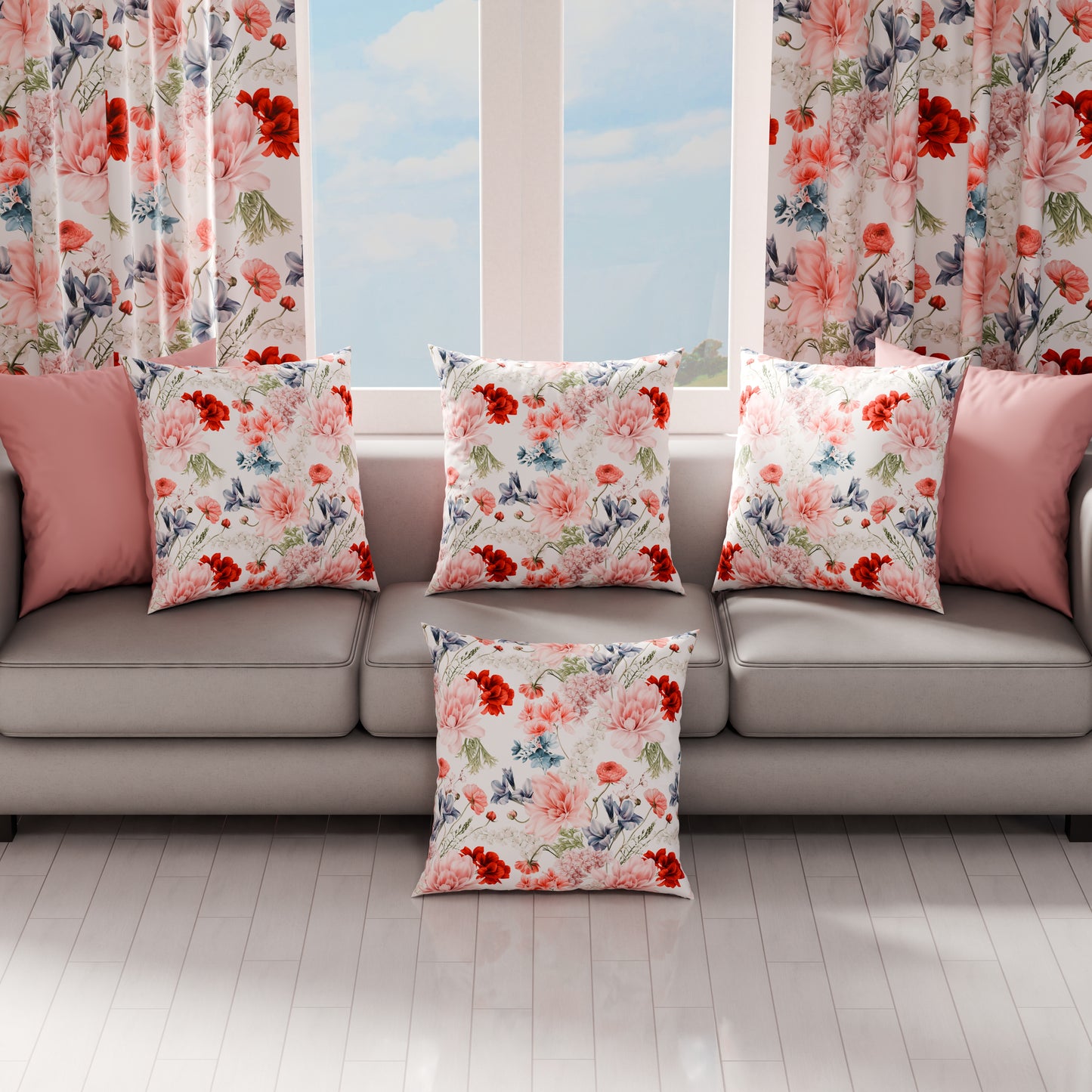 Cuscini, Copricuscini Divano, Cuscini Arredo in Stampa Digitale Floreale 19-00
