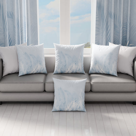 Coussins, Housses de coussin pour canapé, Coussins décoratifs en impression numérique Feuille Céleste