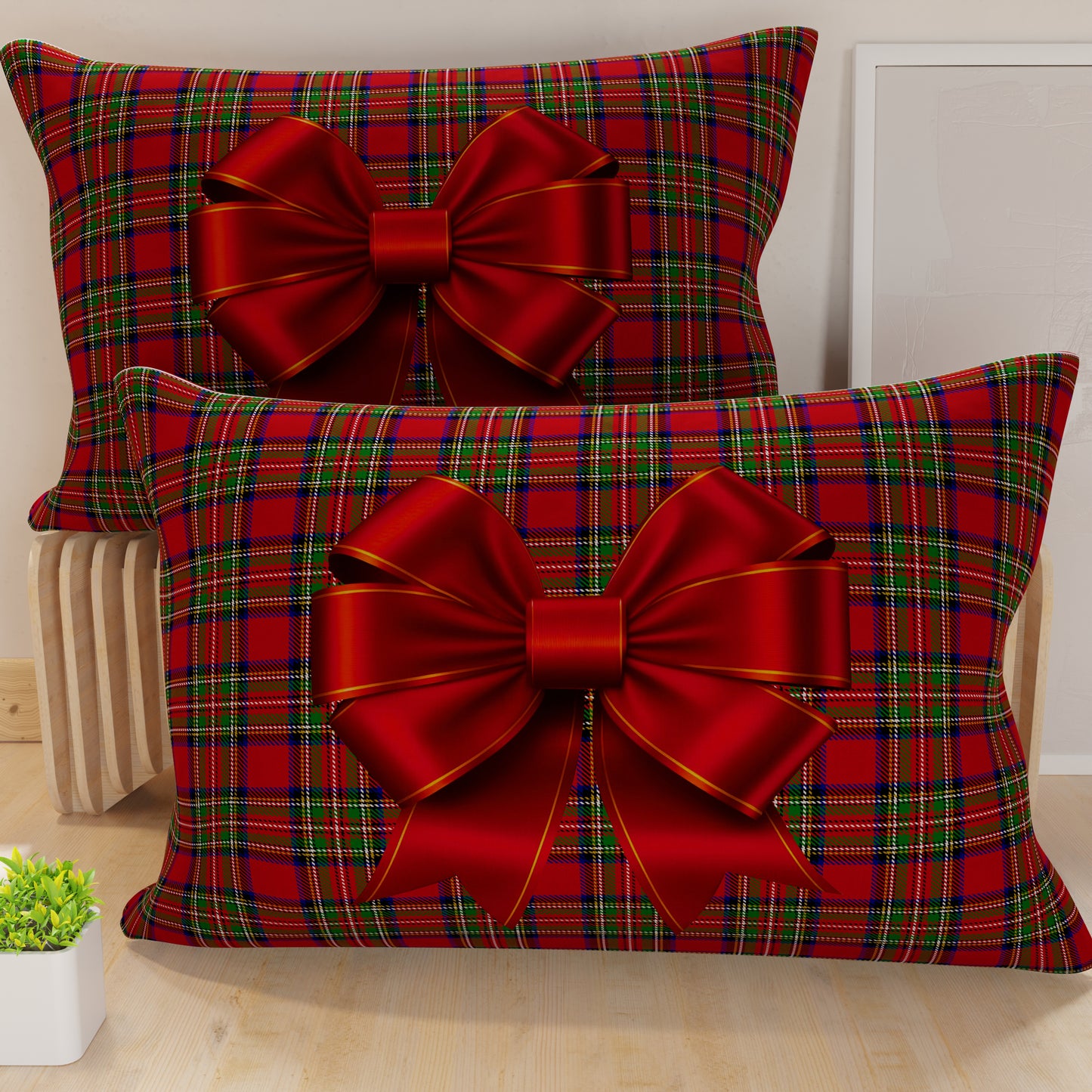 Federe, Federe Cuscini in Stampa Digitale, Fiocco Tartan, Fantasia Scozzese