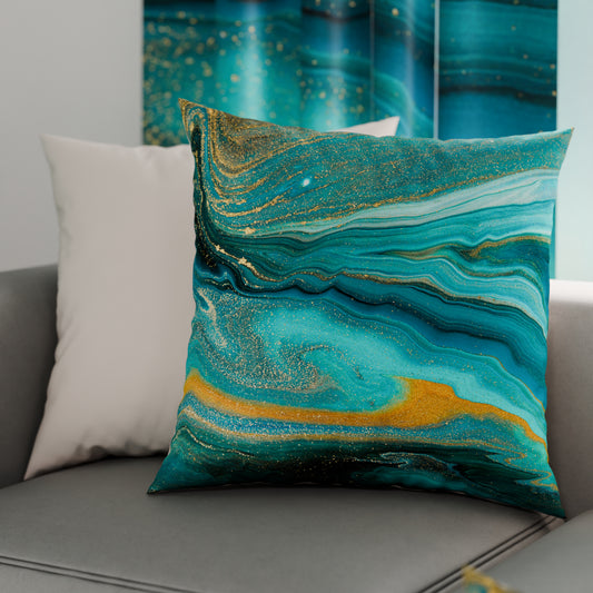 Coussins, Housses de coussin pour canapé, Coussins décoratifs en impression numérique Marble 02 Vert