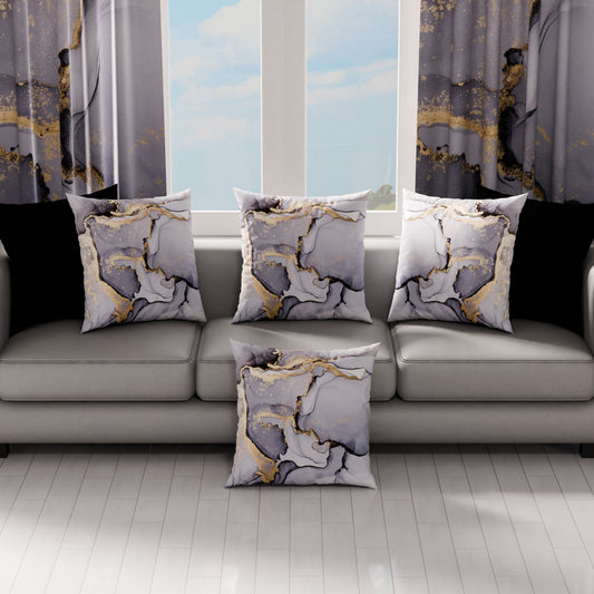 Coussins, housses de coussin pour canapé, coussins décoratifs en impression numérique Marbre 04 Gris foncé