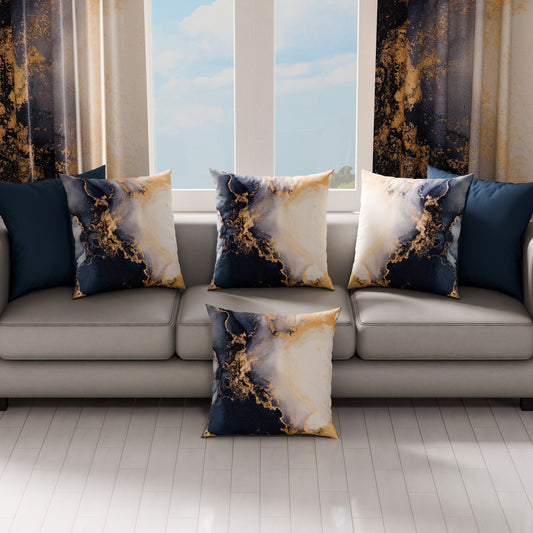 Coussins, Housses de coussin pour canapé, Coussins décoratifs en impression numérique Marble 08 Bleu