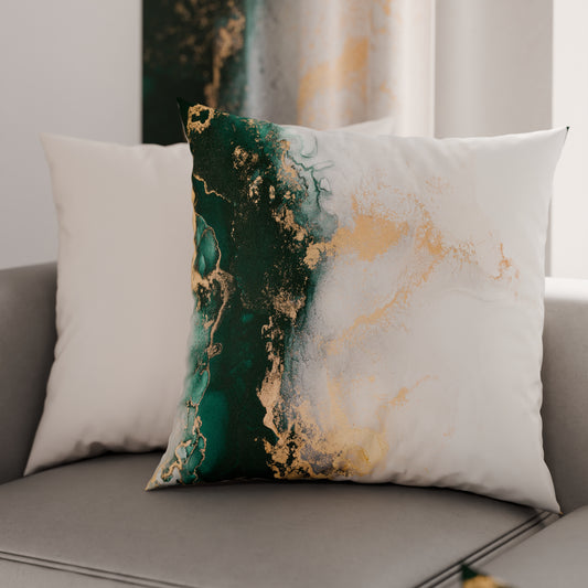 Coussins, Housses de coussin pour canapé, Coussins décoratifs en impression numérique Marble 09 Émeraude