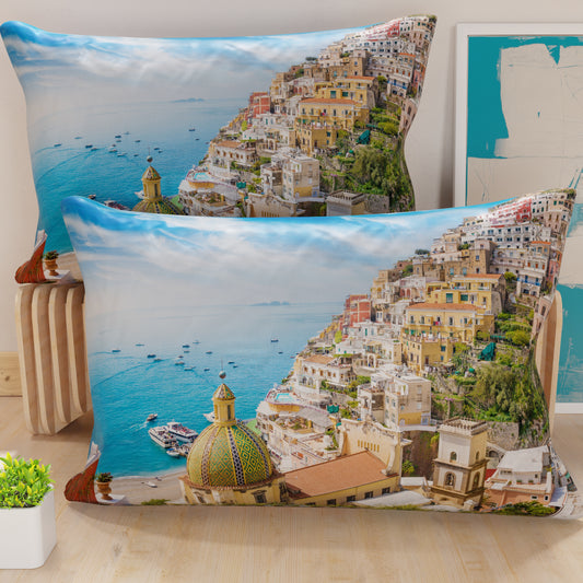 Taies d'oreiller, Taies d'oreiller en impression numérique, Positano