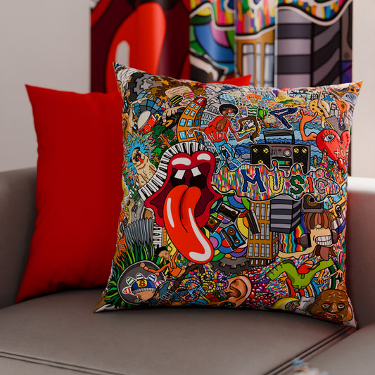 Coussins, Housses de coussin pour canapé, Coussins décoratifs en impression numérique Murales