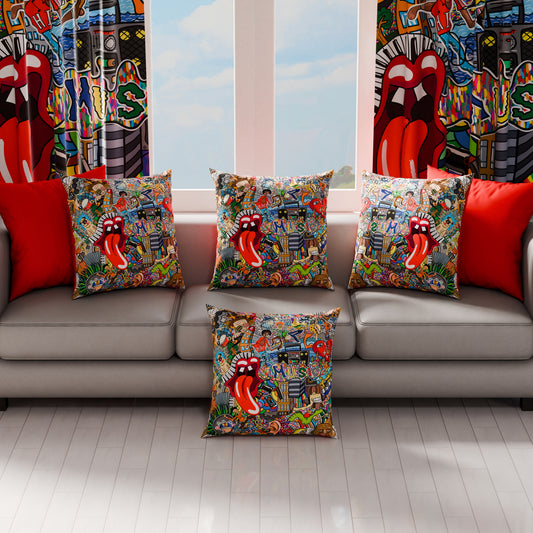 Coussins, Housses de coussin pour canapé, Coussins décoratifs en impression numérique Murales