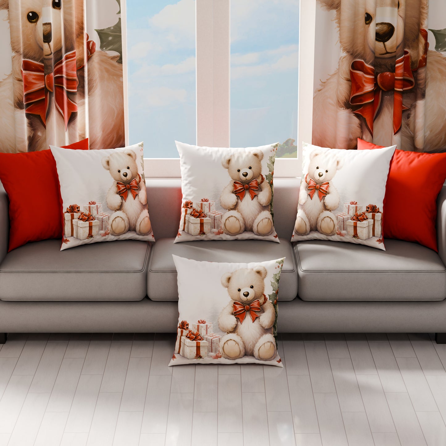 Cuscini, Copricuscini Divano, Cuscini Arredo in Stampa Digitale Orsetto 01