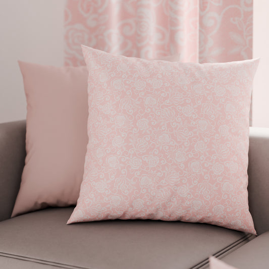 Cuscini, Copricuscini Divano, Cuscini Arredo in Stampa Digitale Pizzo Rose Rosa