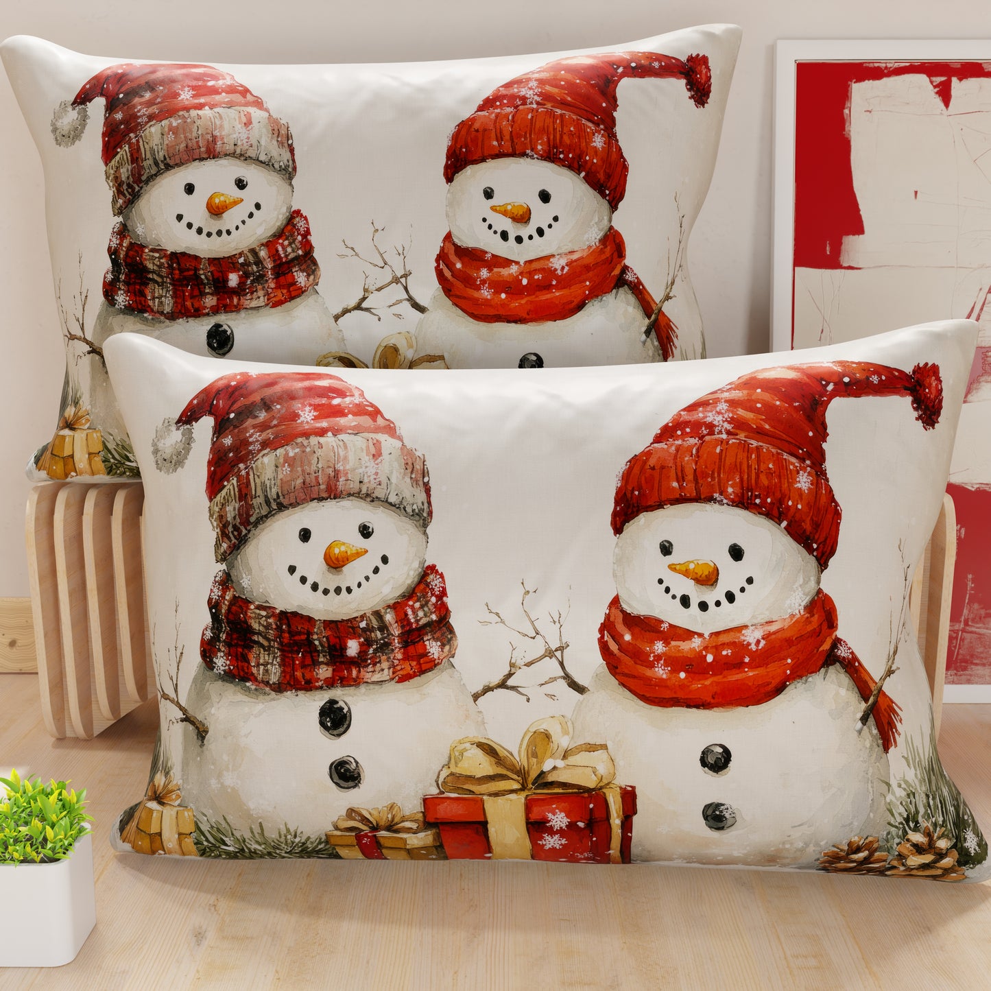 Federe Cuscini in Stampa Digitale Natale, Pupazzo 01