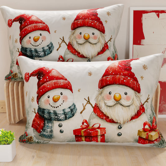 Taies d'oreiller en impression numérique Noël, Bonhomme 02