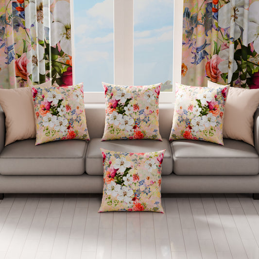 Coussins, Housses de coussin pour canapé, Coussins décoratifs en impression numérique Printemps 04 Coloré